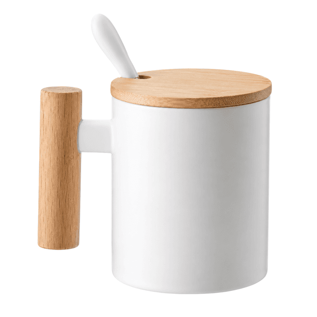 Bamboo Lid Ceramic Mug