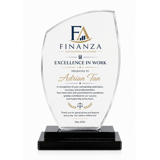 Curved Shield Crystal Plaque