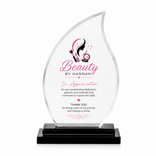Flame Crystal Award Plaque