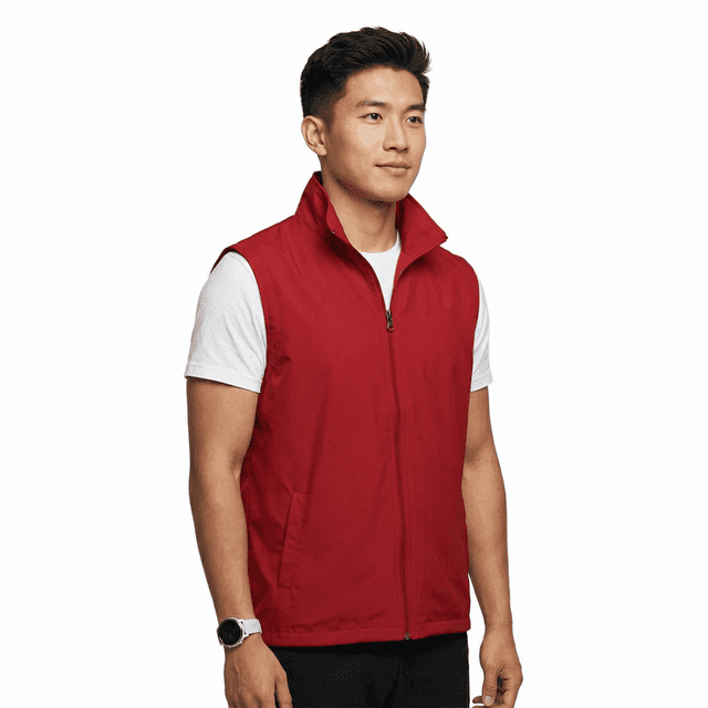 Full-Zip Sleeveless Vest Jacket